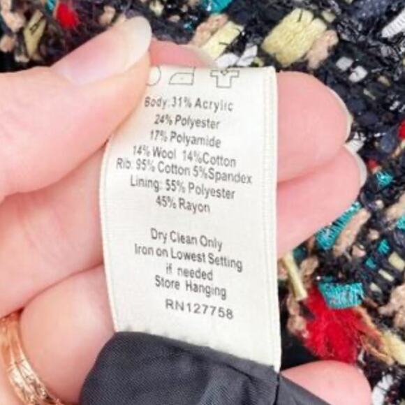 Truth and Pride Womens Red Stripe Tweed Blazer Jacket Small - Picture 9 of 9